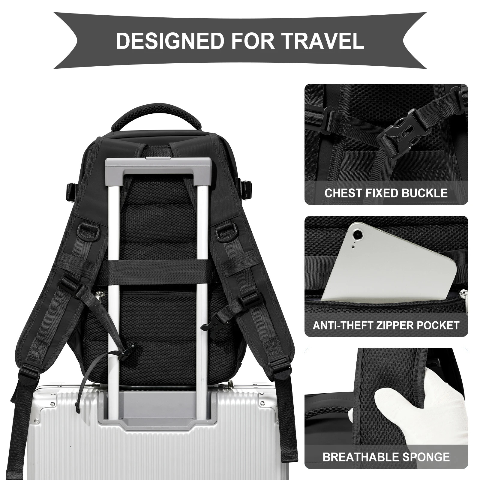 Spacious Carry-On Backpack Travel Cabin Airplane BackpackSzlx Backpack Travel Cabin Airplane 40x20x25 Men WorkTravel Backpack 250106