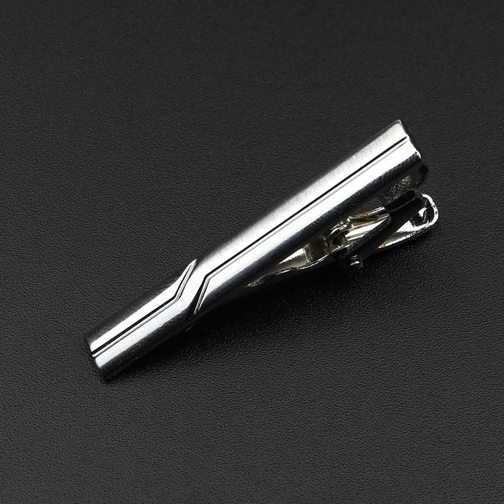4cm New Simple Fashion Tie Clip Metal Exquisite Practical Pin Buckle Bushin Wedding Decoration High end Mens Gift W250111