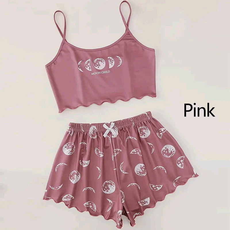 Women Pajamas Sleepwear Pajama Set Sports Camisole And Shorts Summer Soft Comfortabl Casual