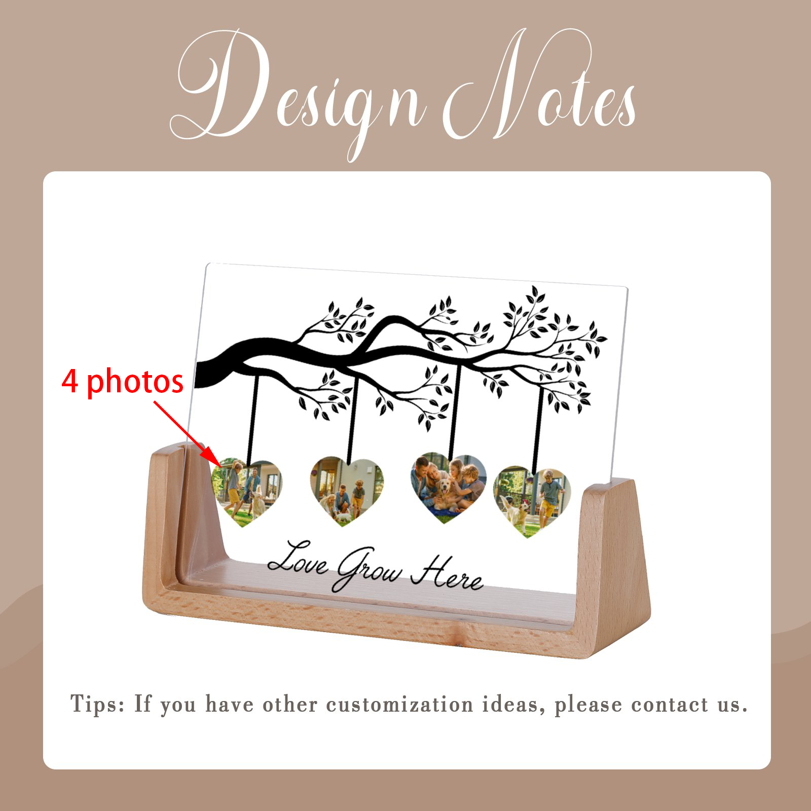 Custom Family Picture Frame with Photos Tree Personalized Living Room Decoration Mother's Day Gift for Mom from Daughter Son H260306