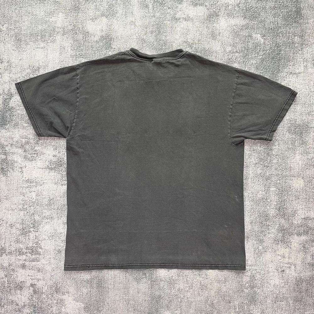 Inspiration American washed vintage dark Sylvanas print short sleeved T-shirt versatile half sleeve