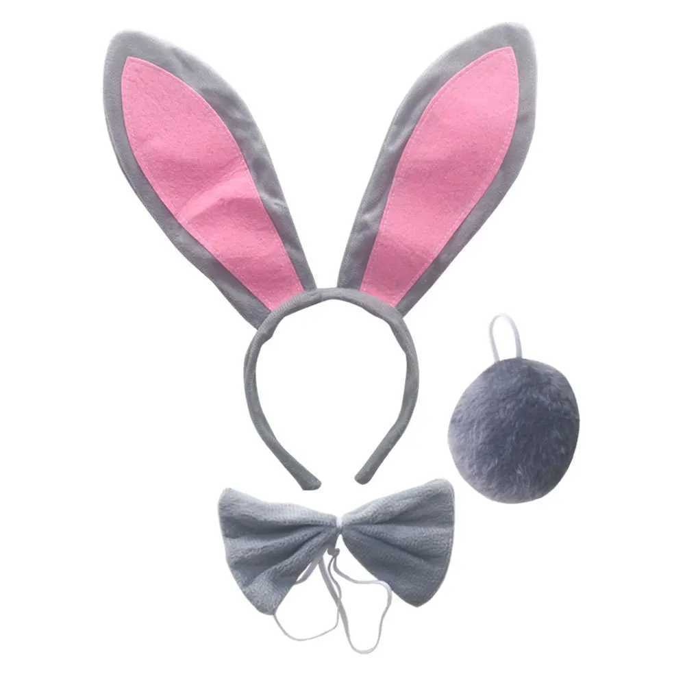 Pink gray Easter bunny costume for girls bunny Tutu dress and ear tie set childrens Halloween animal costume birthday costume W250111