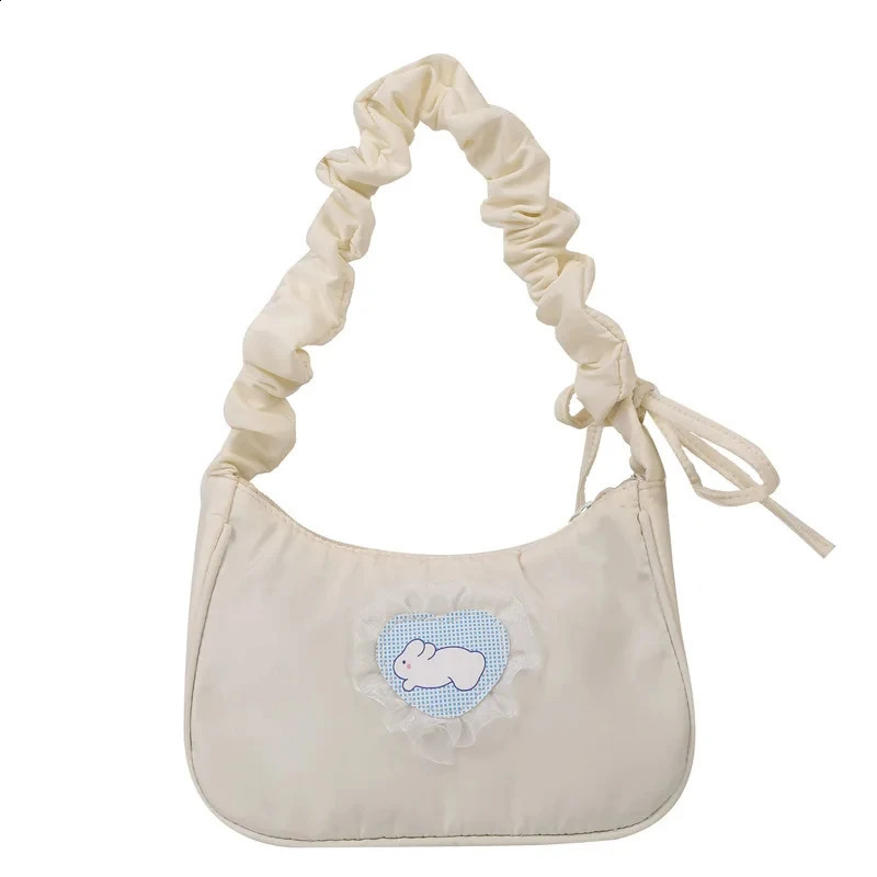 Pop Style Small Bag Autumn/Winter Korean Version Retro Pleated Carrying Armpit Bag Casual Lace Shoulder Bag 250106