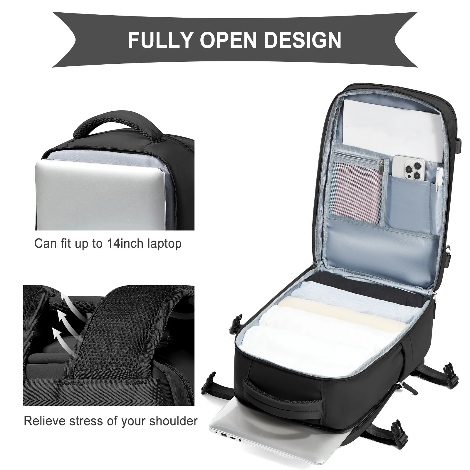 Spacious Carry-On Backpack Travel Cabin Airplane BackpackSzlx Backpack Travel Cabin Airplane 40x20x25 Men WorkTravel Backpack 250106