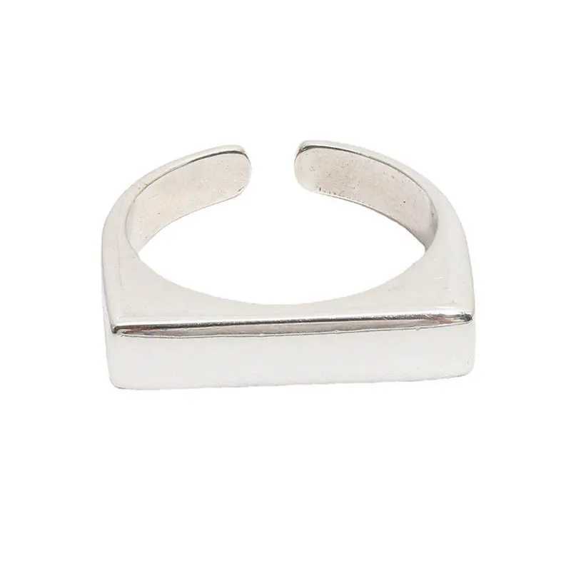 Geometric Irregular Liquid Lava Droplet Shape Female Open Ring Vintage Silver Metal Ring Personalized Jewelry W250111