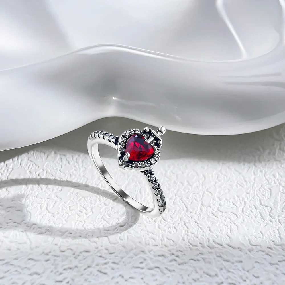925 sterling silver red heart magic love ring sparkling zircon villain evil queen ring exquisite jewelry gift for women W250111