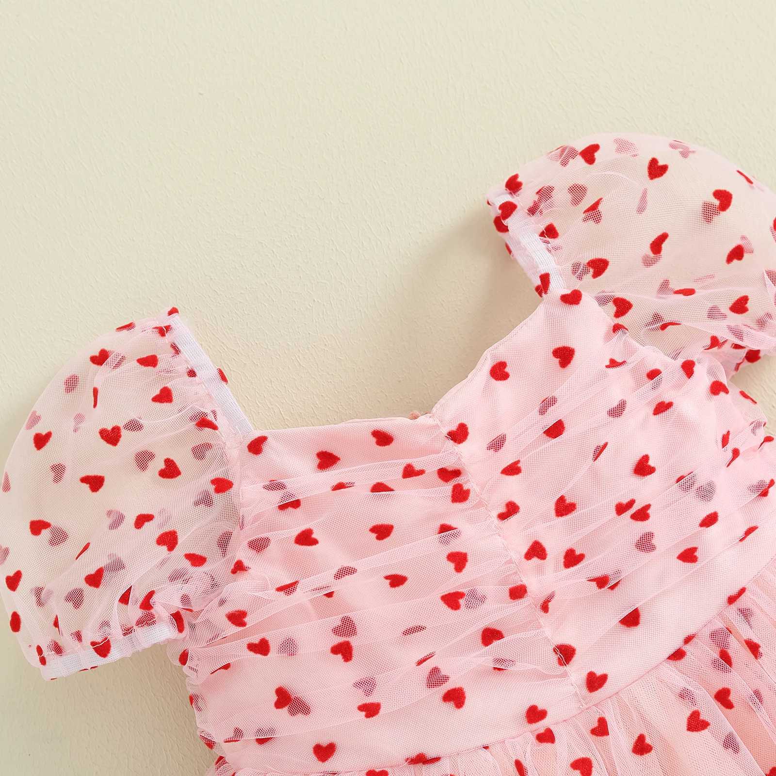 6M-4Y Valentines Day Toddler Baby Girl Tutu Dress Heart Shaped Chiffon Par Girl Birthday Wedding Dress D05 W250111