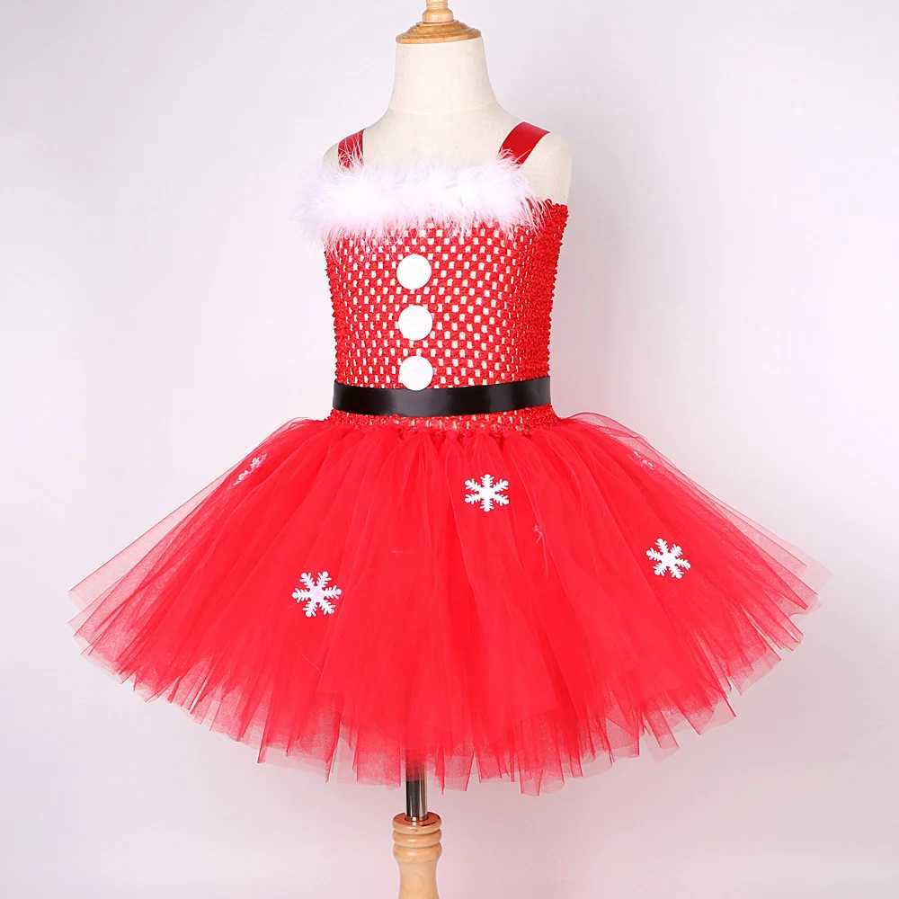 Red Santa Claus Girl Clothing Christmas Tutu Childrens Clothing New Year Carnival Fancy Clothing Childrens Christmas Par Clothing W250111