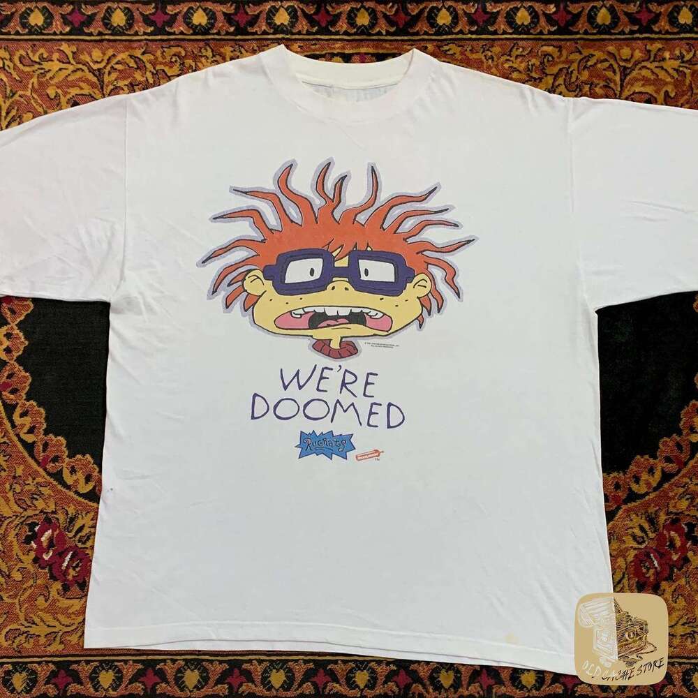 Nostalgic hand-painted texture cute top half college student youth street unique short sleeved T-shirt