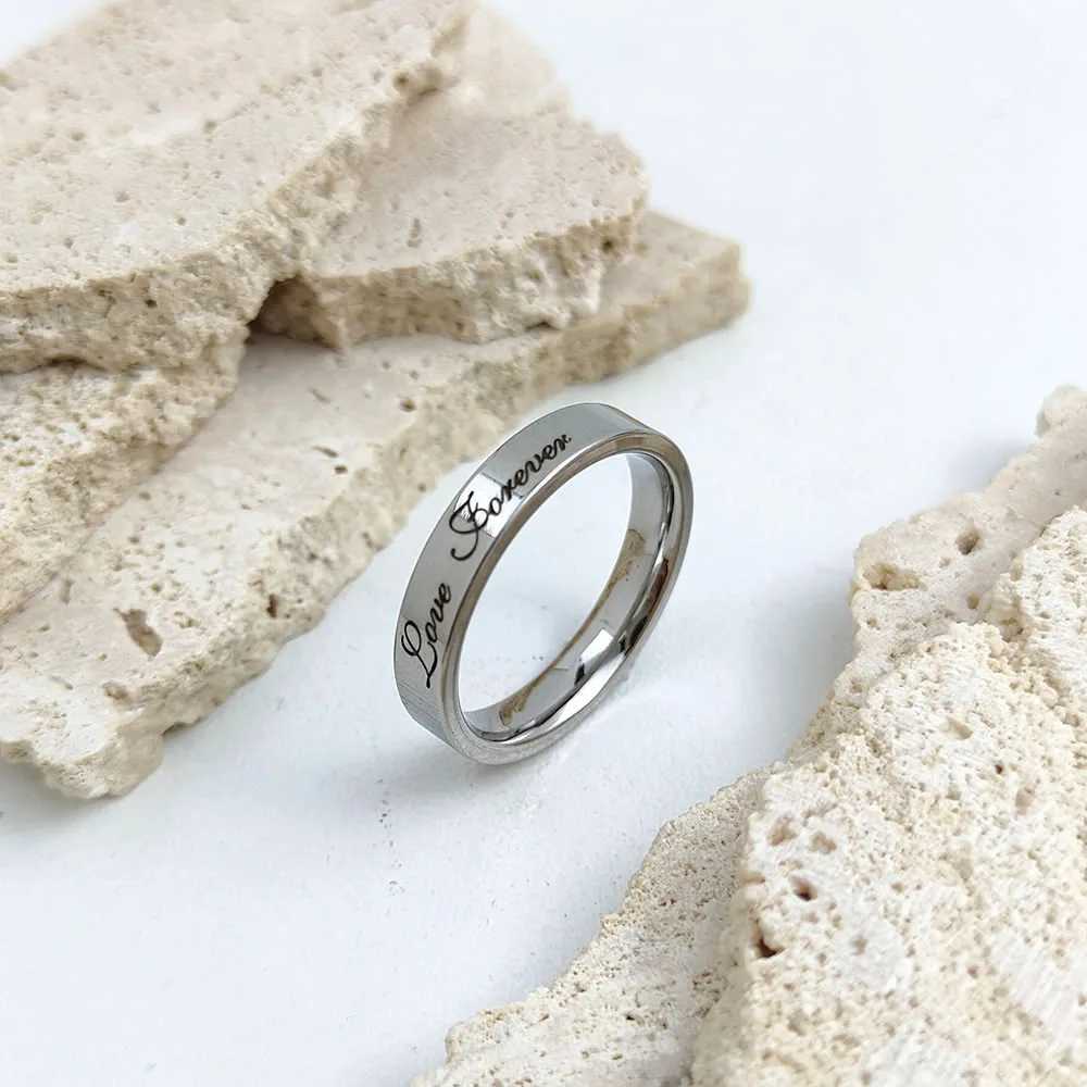 Stylish and charming stainl steel gold-plated mens ring simple true eternal womens ring wedding party jewelryXJ250110