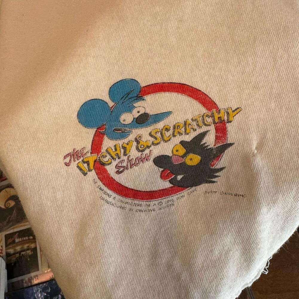 LODED DIPER American cartoon graffiti mouse print short t-shirt men's loose round neck half sleeved top