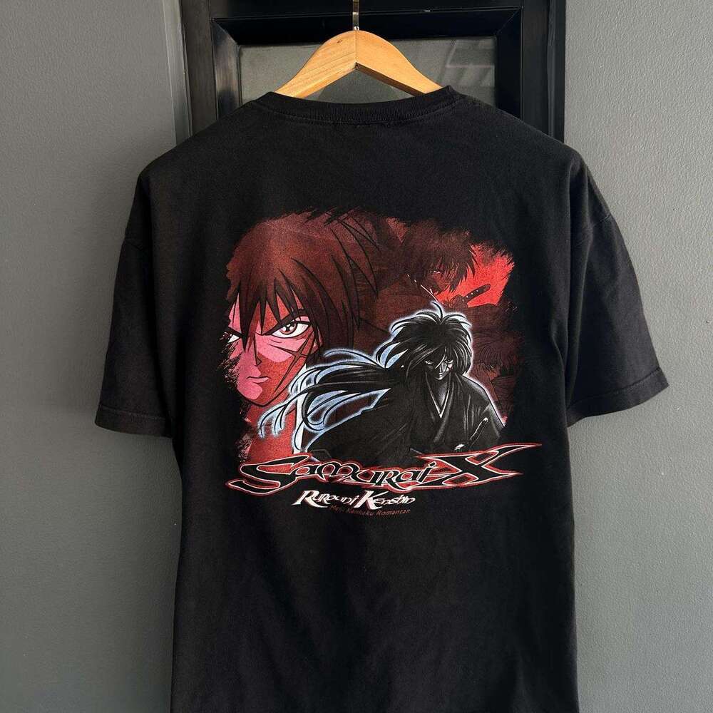 X Samurai loose casual printed short sleeved anime youth round neck top T-shirt