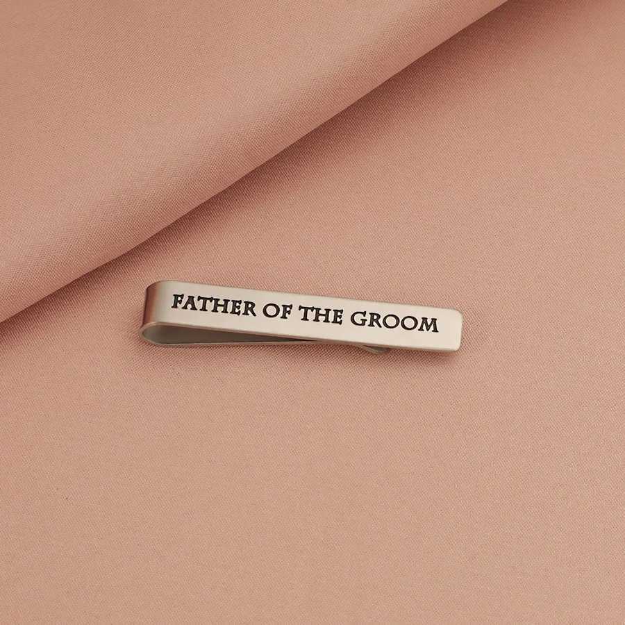 1 piece of 304 stainless steel tie clip for the best groom and bride father for men W250111