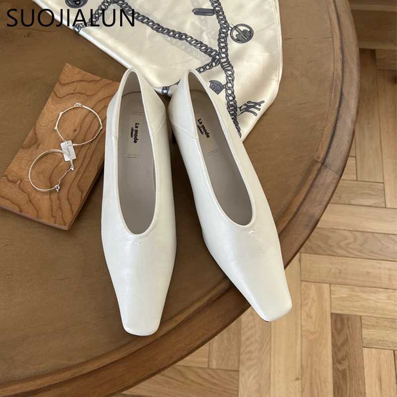 New Arrival SUOJIALU Autumn Womens Pump Shoes Fashion Shallow Smooth Womens Eelgant Single Shoes Square High Heels Outdoor Dress Pump T250110