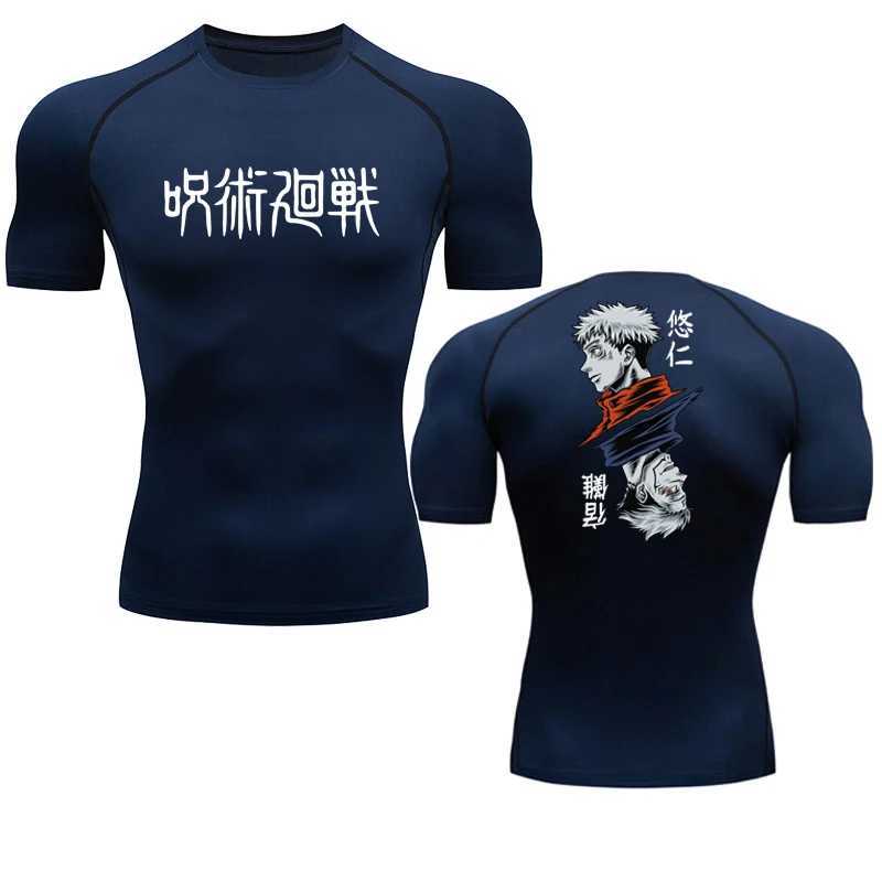 Jujutsu Kaisen mens printed compression shirt gym running exercise underwear sports quick drying T-shirt top W250111