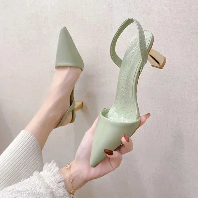 New Arrival Comemore Womens Brand Slingback Design Stiletto Pump High Heels Sandals Womens Slippers on Pointed Toe Party Shoes T250110