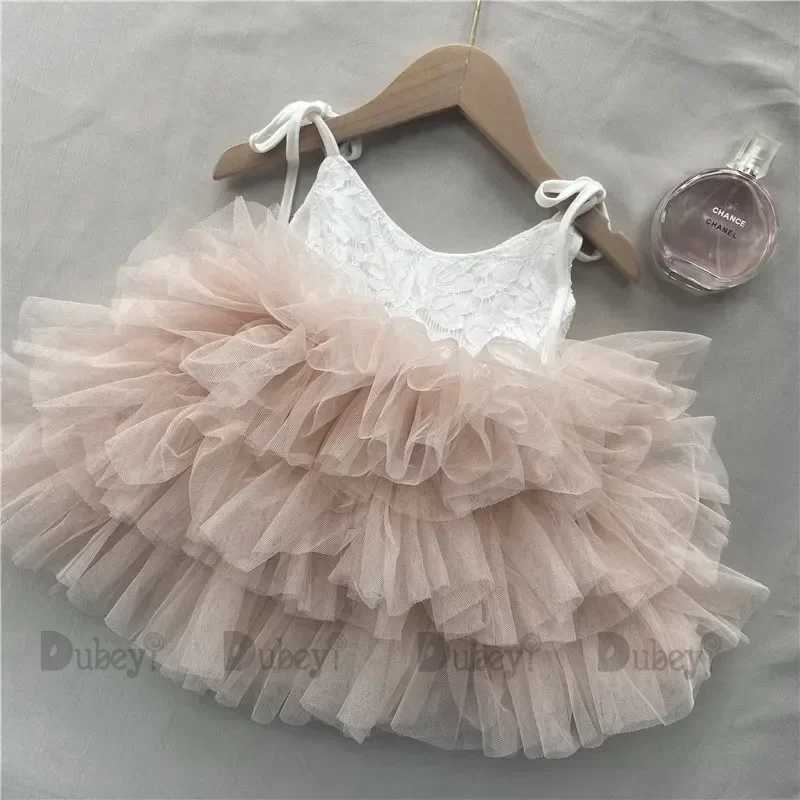 Preschool Girl Lace Tutu Childrens Dress Cute Layered Ruffle Vestidos Fashion Baby Birthday Par Dress Boutique Clothing W250111
