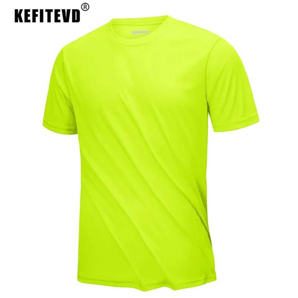 KEFITEVD summer quick drying T-shirt mens UPF 50+UV protective T-shirt lightweight crew neck running T-shirt top breathable sportswear W250111