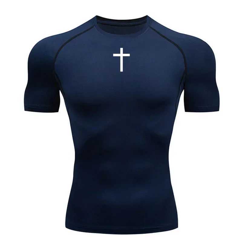 Compression shirt mens sports running T-shirt short sleeved fitness suit top-level fast drying gym sportswear W250111