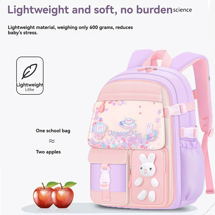 Cute Trend CHILDRENS Shoulders Backpack Elementary School Students Schoolbag 1-2-3-4-5-6 Grade Girls 6-12 Years Old Waterpr 250109