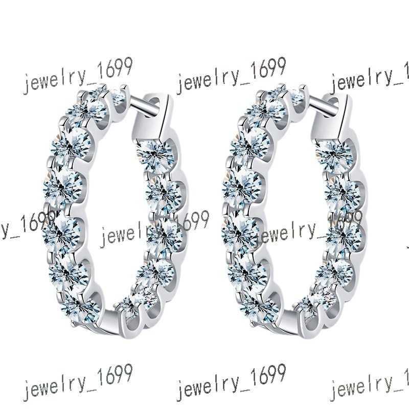Gra Certified 2.6ct Moissanite Diamond Earring 925 Sterling Sliver Wedding Huggie Hoop Earring for Women Wedding Jewelry