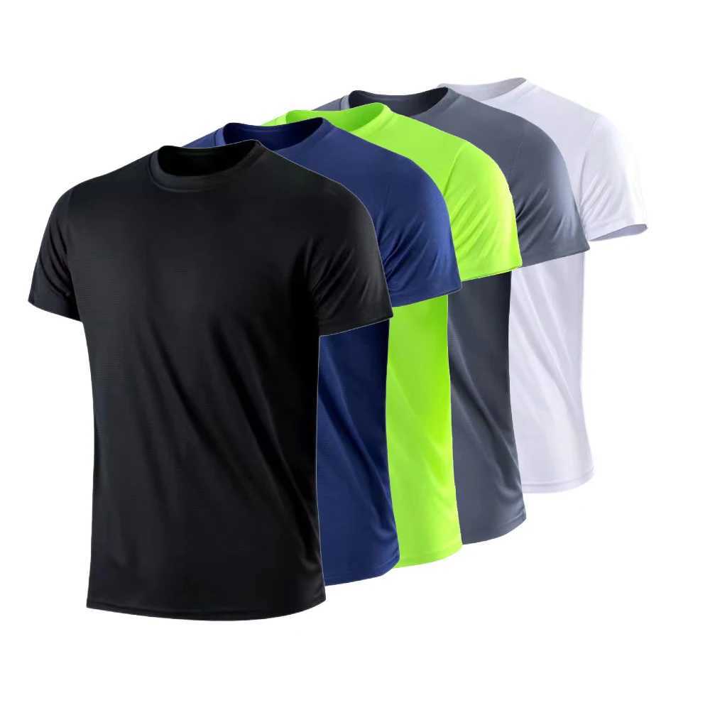 No mens quick drying short sleeved gym running moisturizing round neck T-shirt training gym sports shirt top W250111