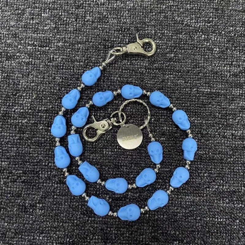 Blue Acrylic Skull Pants Chain Man Maam Ones Waist Fashion Metal Accessories Hip Hop Punk y2k Key Chain 250107