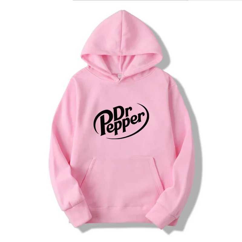 Autumn Warm Dr Pepper Letter Printed Hoodies Street Men Fashion Fleece Sweatshirts Casual Unisex Pullover TopsXJ250111
