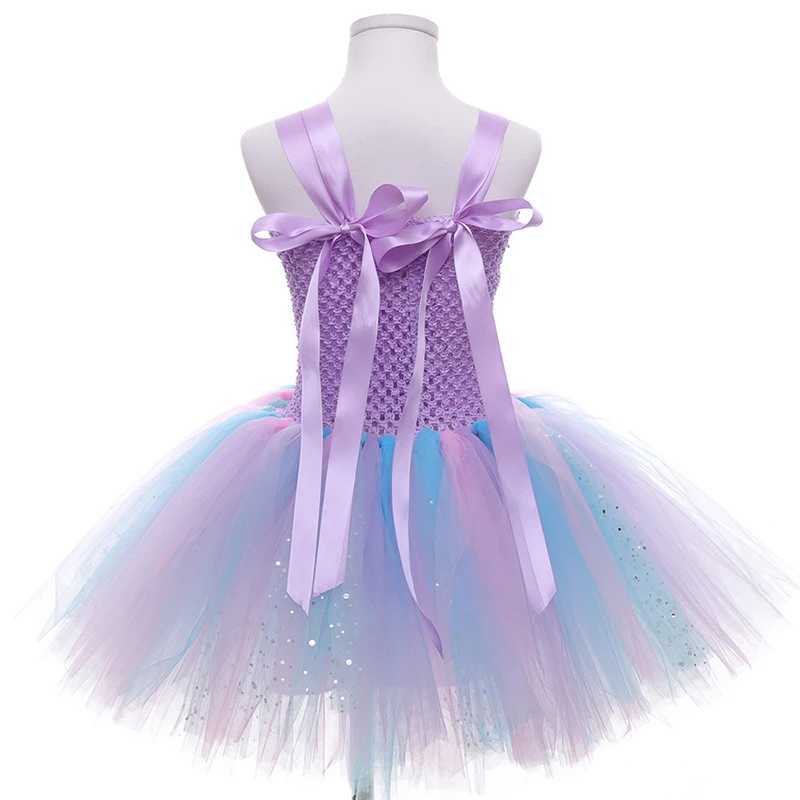 Girl mermaid Tutu dress princess birthday Par dress girl starfish Halloween cosplay children mermaid costume 1-12Y W250111