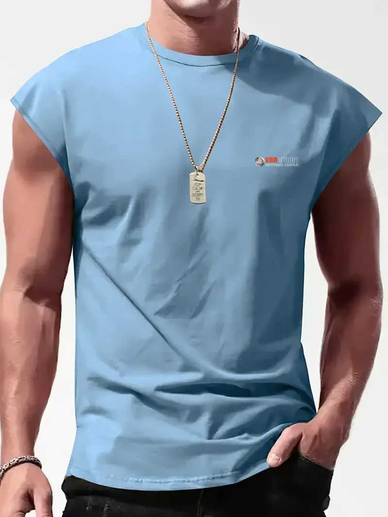 Leisure sports loose fit exercise sleeveless fitness oversized mens bodybuilding sports mens sleeveless bottom quick drying shirt W250111