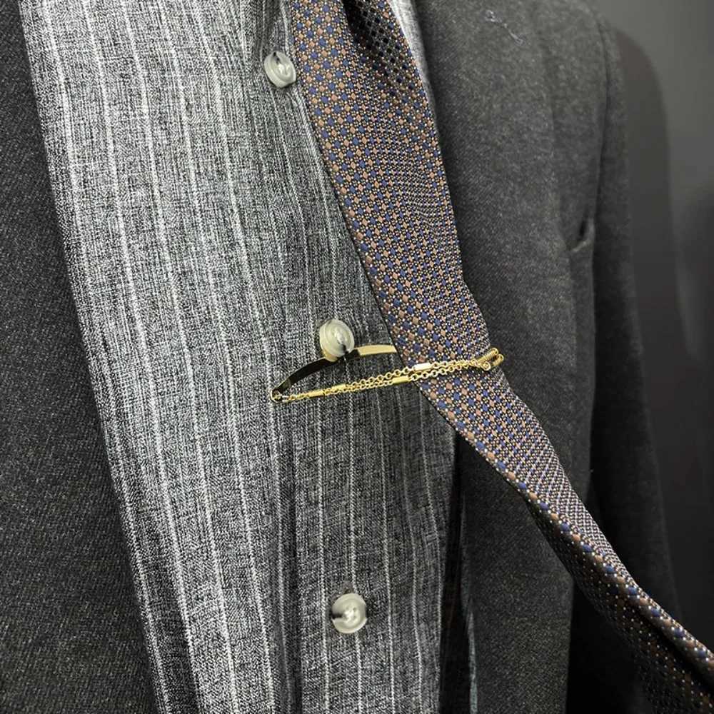 Vintage mens tie clip shirt chain buckle U-shaped buckle tie clip jewelry Busin Banquet wedding formal tie necklace accessories W250111