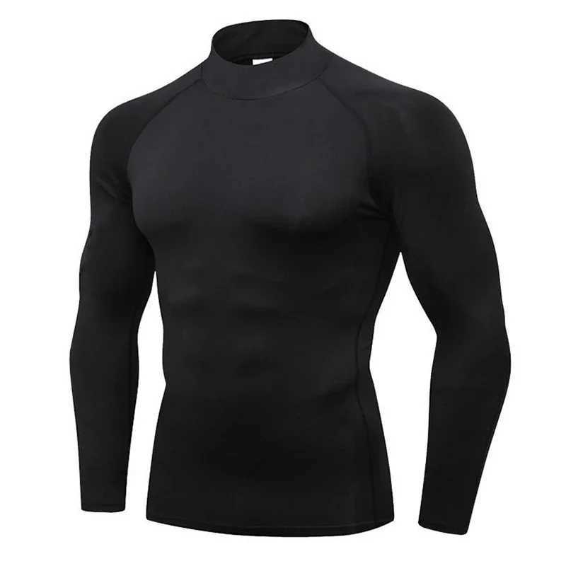 Compressed running T-shirt mens fitness tight fitting long sleeved sweatshirt training jogging top gym sweatshirt quick drying Rashgaard W250111