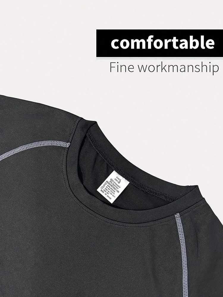 Mens quick drying compression T-shirt quick drying short sleeved running T-shirt summer fitness wear mens basic T-shirt W250111