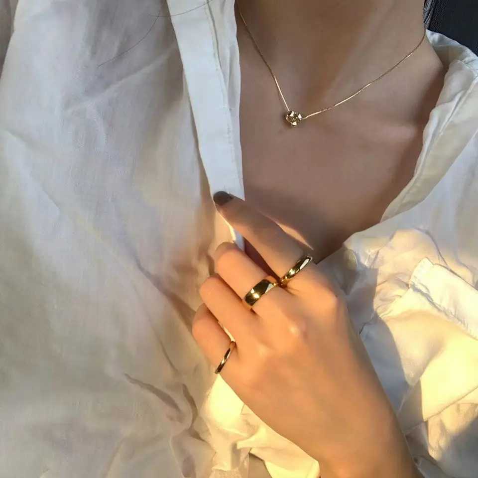 Classic 18K gold-plated couple ring wedding engagement minimum value simple and smooth stainless steel ring mens and womens jewelry W250111