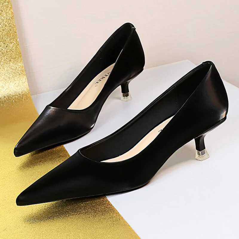 New Arrival womens shoes 4.5 cm toe womens shoes pump fAshionable kitten heel large size 34-43 sexy mid boots womens shoes 2025 T250110