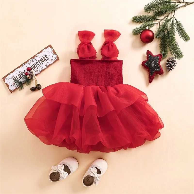 Pudcoco baby girl slip dress sleeveless bow layered summer A-line dress chiffon princess dress 6M-6T W250111