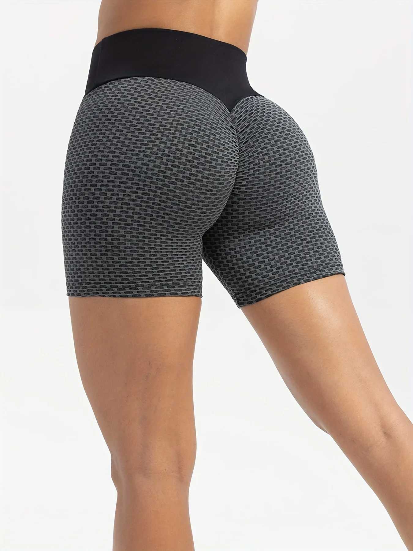 High Waist Breathable Yoga Shorts for Women - Workout Booty Honeycomb Design - Soft and Comfortable ActivewearXJ250111