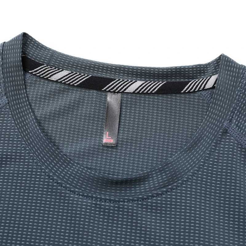 Mens gym long sleeved quick drying fitness casual sportswear breathable outdoor exercise T-shirt printed training running shirt W250111