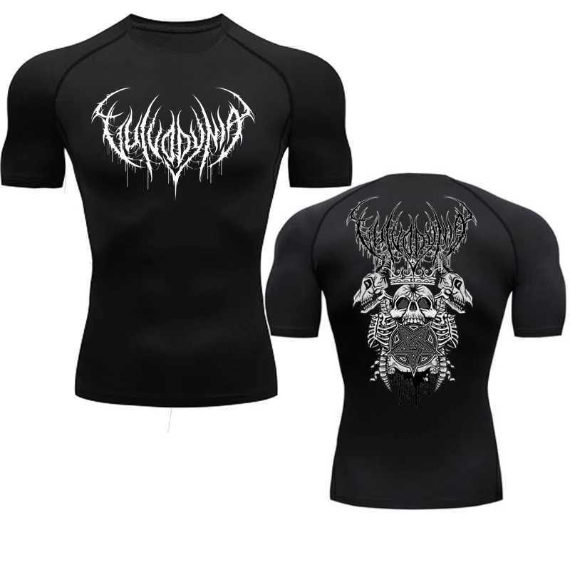 Y2K Skeleton Compression Shirt Mens Sprint T-shirt Fitness Fast drying Breathable Black Fitness Sportswear Fitness W250111