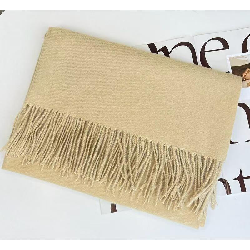 T075 autumn and winter new solid color scarf Japanese and Korean sweet style cashmere scarf female warm neck fashion shawl