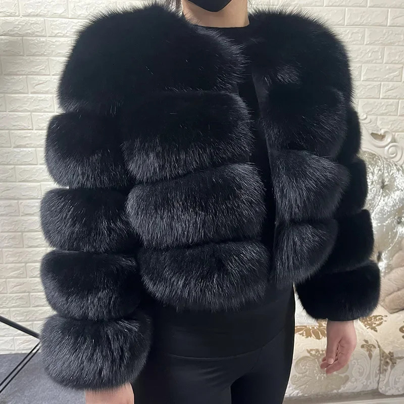 MAOMAOKONG 2024 Natural Real Fur Coat Women Winter Long Sleeve Raccoon Jackets Thick Top Female Furry Vest 250107