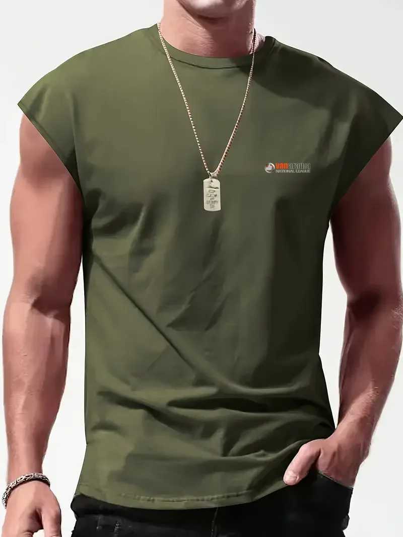 Leisure sports loose fit exercise sleeveless fitness oversized mens bodybuilding sports mens sleeveless bottom quick drying shirt W250111