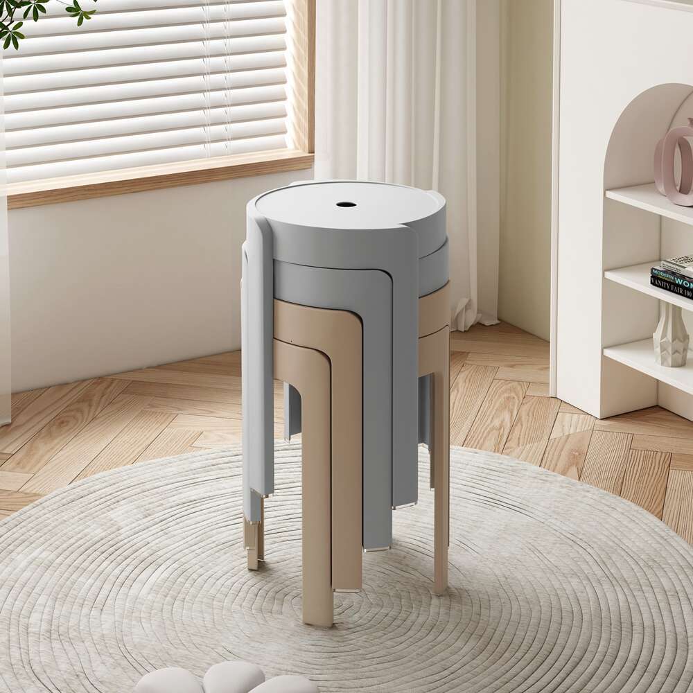093 stool for household use, thickened round stool, modern simple creative living room dining table, plastic high chair that can be and stacked