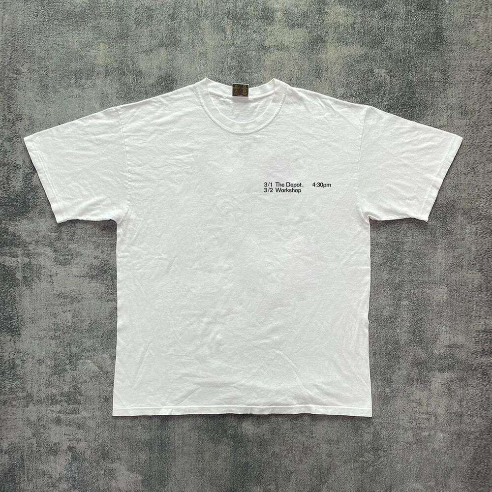 Ins niche design sense American Vintge vintage washed printed short sleeved t-shirt for men women loose and versatile top