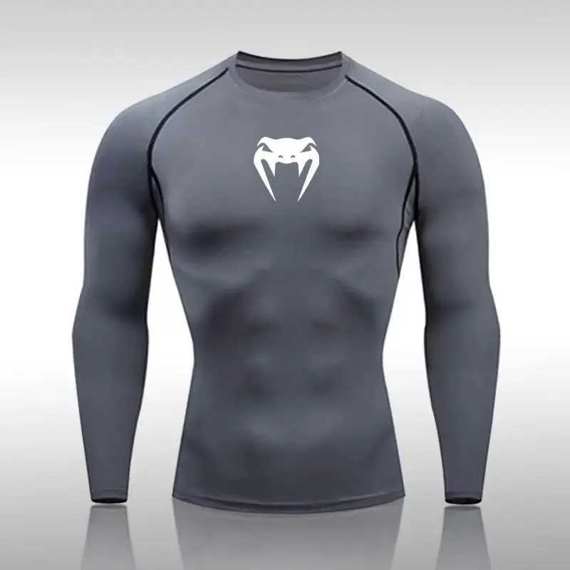 New sports shirt fitness T-shirt underwear mens running tight fitting sports shirt fast drying high elasticity top sports long sleeved top W250111