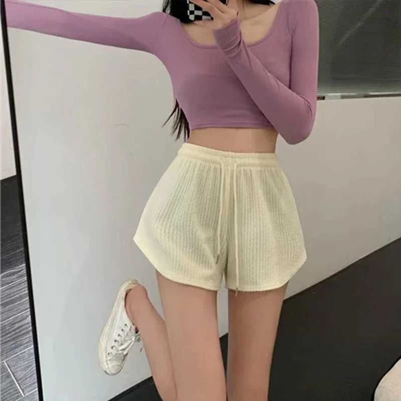 Women Shorts Black Shorts Casual Elastics Pocket Loose Summer Ladies Clothing High Waist Yoga Pant Trunks Household High QualityXJ250111