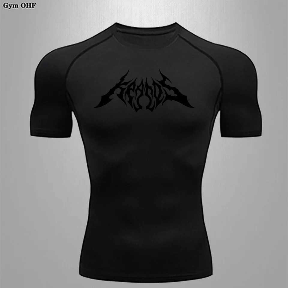 Mens casual T-shirt anime printed clothing quick drying slim fit ultra-thin round neck training T-shirt soft gym top W250111