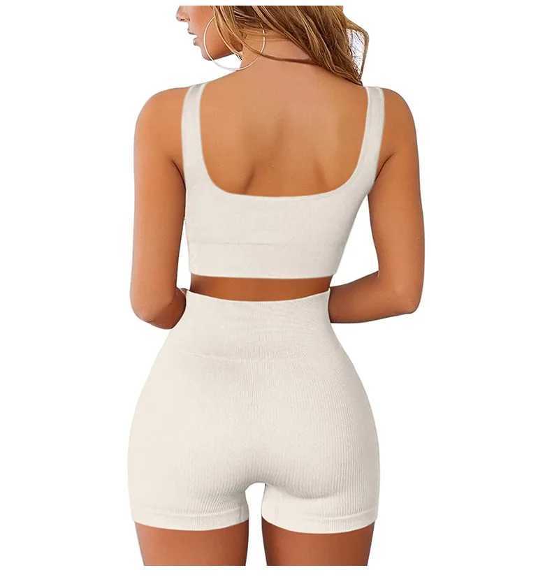 Ribbed Outdoor Sports Shorts Womens Summer High Waist Hip Tight Yoga Fitness Pants Base Three-point PantsXJ250111