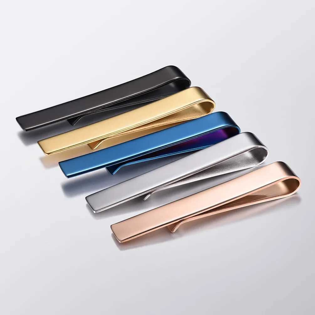 Mens Tie Clip Set Simple Flat Belt Design Gold/Rose Gold/Black Tie Clip 4-Color Mens Jewelry TC147QC25 W250111