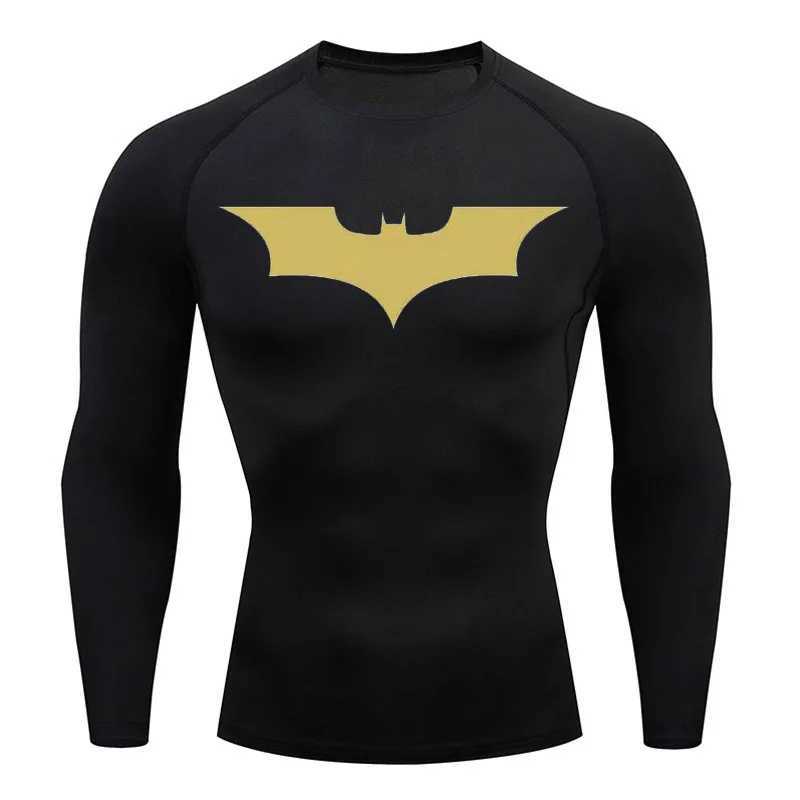Mens T-shirt long sleeved compression Shemd sunscreen two-layer quick drying fitness mmaTop exercise Rashgarda fitness W250111